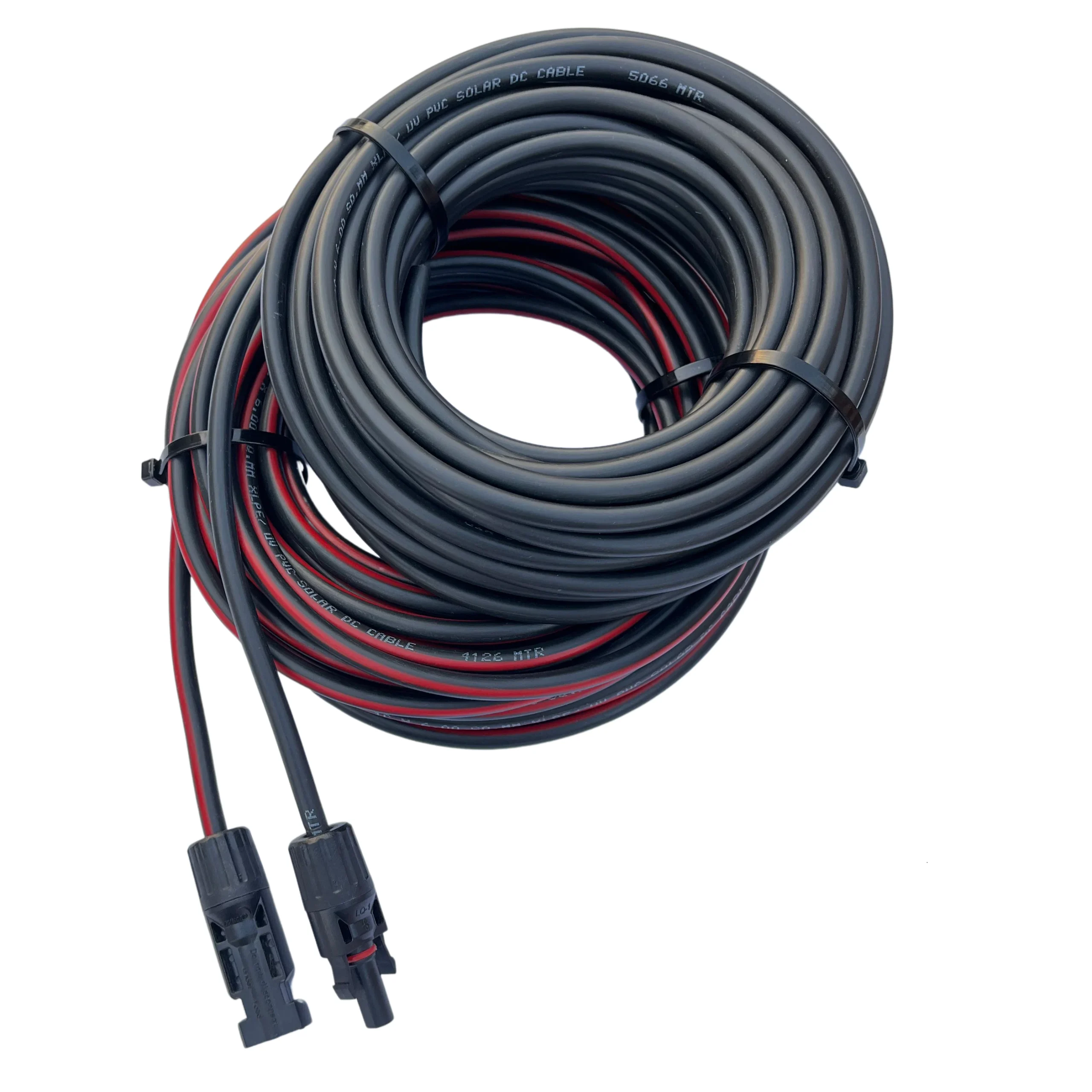 Kenbrook Solar 4 sq. mm 30 Meter DC Wire for Solar Panels (15M Red + 15M Black, With MC4)